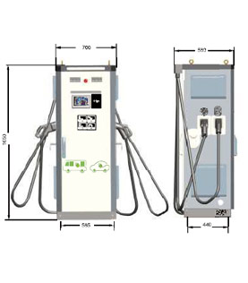 Dimension And View of Stationary Charging station (120-150KW)