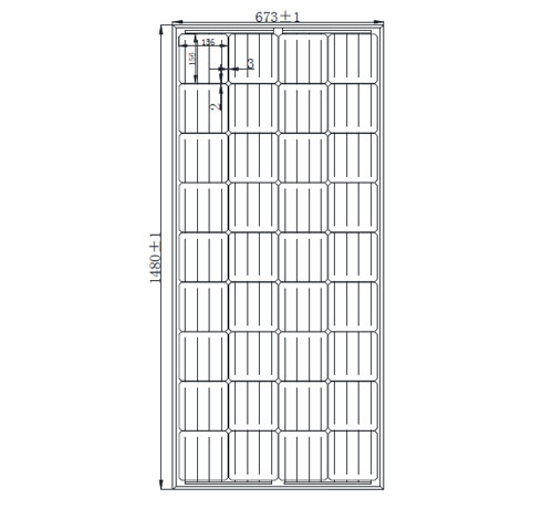 Engineering Drawings Of JAYUAN Mono Solar Panel 180w