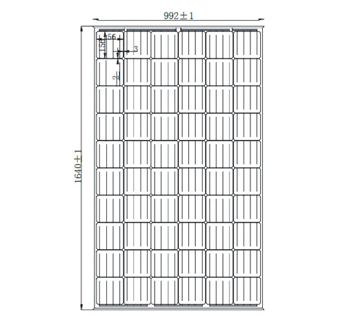 Engineering Drawings Of JAYUAN Mono Solar Panel 240w