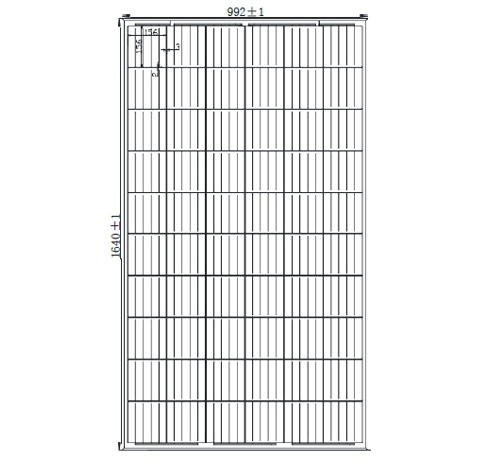 Engineering Drawings Of JAYUAN Poly Solar Panel 240w